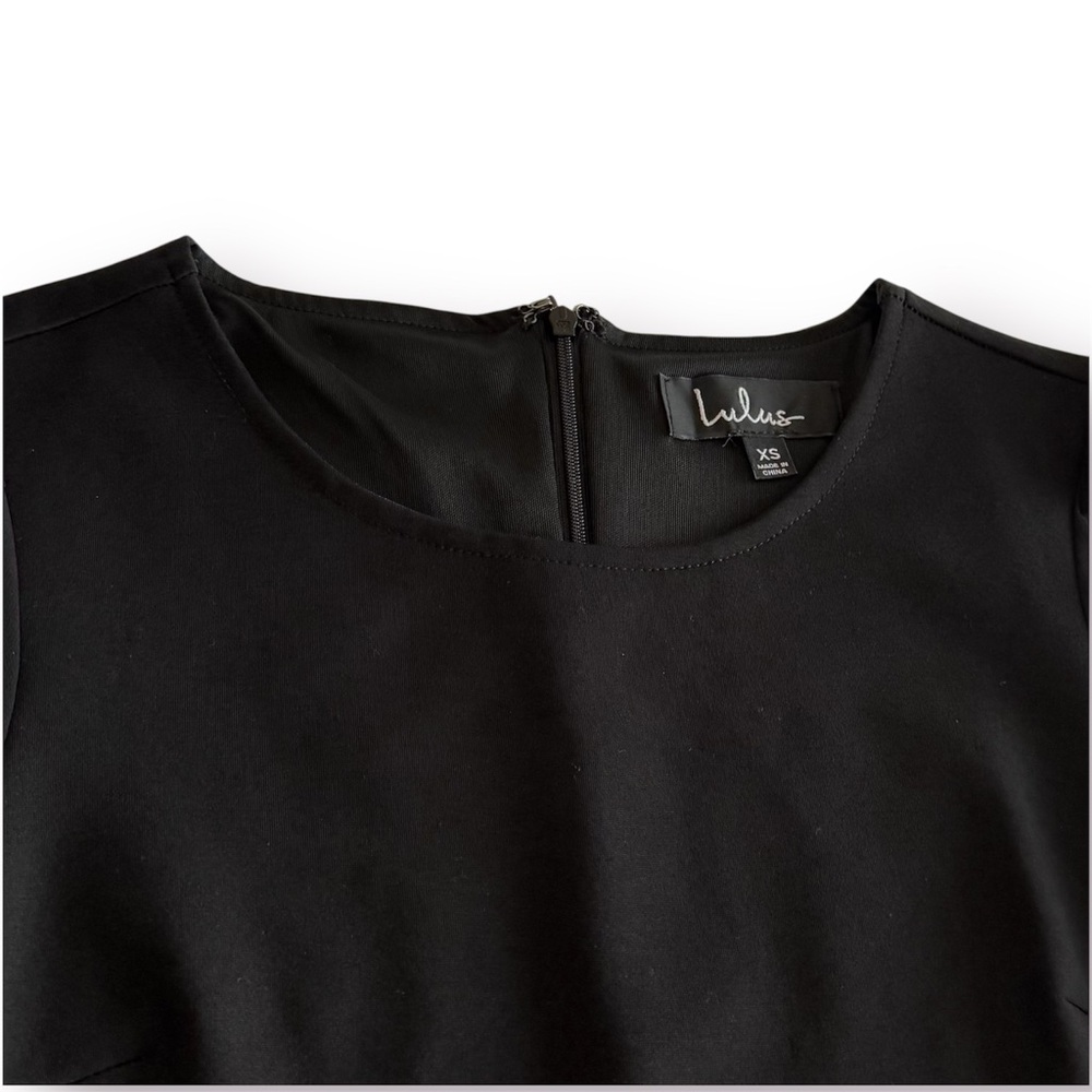 🛍️SALE🛍️ Lulu’s Long Sheer Sleeves Black Dress - Picture 7 of 9